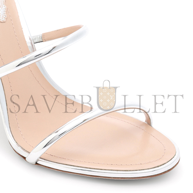 RENÉ CAOVILLA CLEO METALLIC SILVER SANDAL 105 C12351 RENÉ CAOVILLA CLEO METALLIC SILVER SANDAL 105 C12351